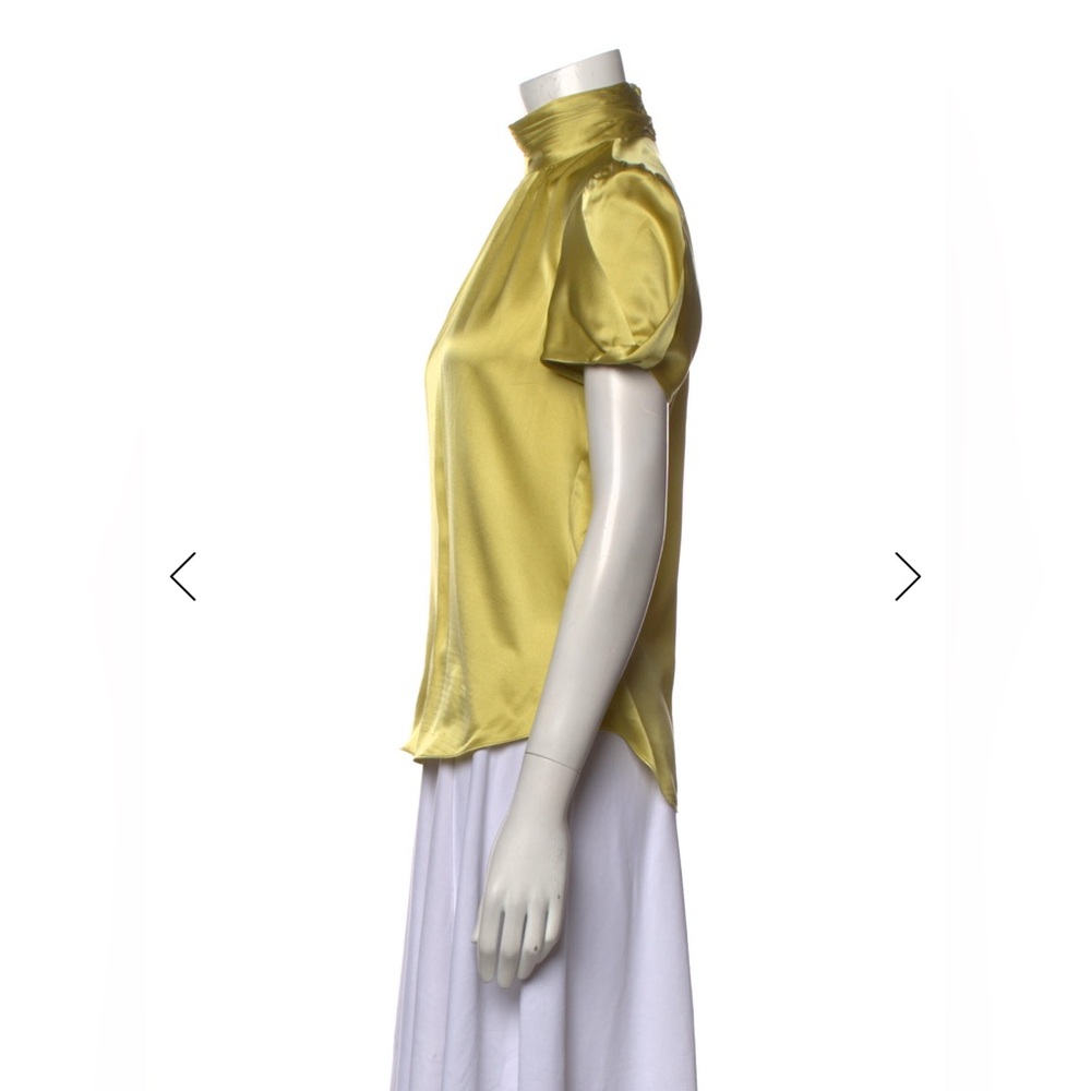Cinq à Sept Yellow Satin Blouse - Picture 2 of 3